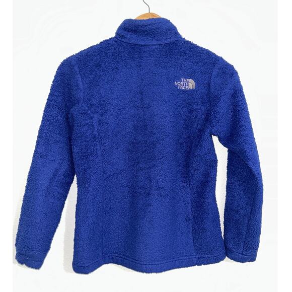 The North Face Girl's Full Zip Collared Blue Sherpa Jacket Medium - Picture 3 of 9